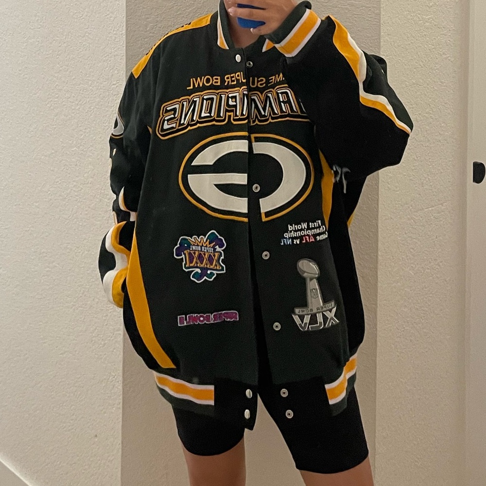 Vintage Green Bay Packers 4 Time Super Bowl Champions Jacket Size XL